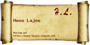 Hess Lajos névjegykártya